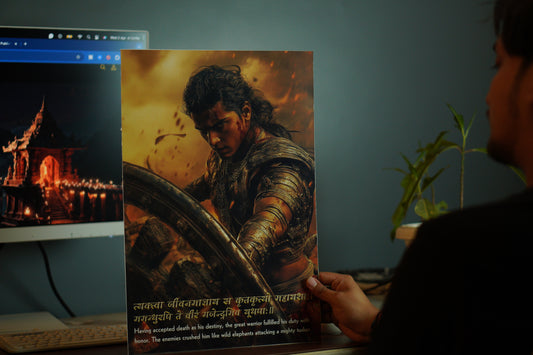 Mahabharat Abhimanyu Premium Wall Poster 8K | Motivational and Spritual Poster
