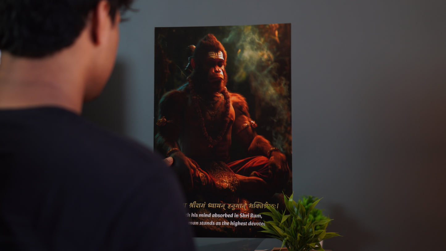 Hanuman Ji Meditating 8k High Quality Poster