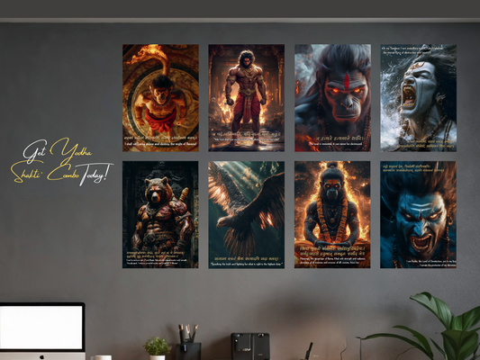 Yodha Sakti 3.0 - 8 Premium Hindu Spritual Posters