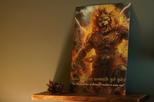 Narsingh Devta Premium Wall Poster 8K | Motivational and Spritual Poster
