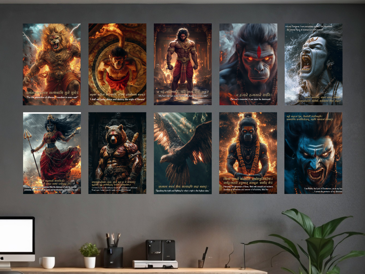 Yodha Sakti 2.0 - 10 Premium Hindu Spritual  Posters